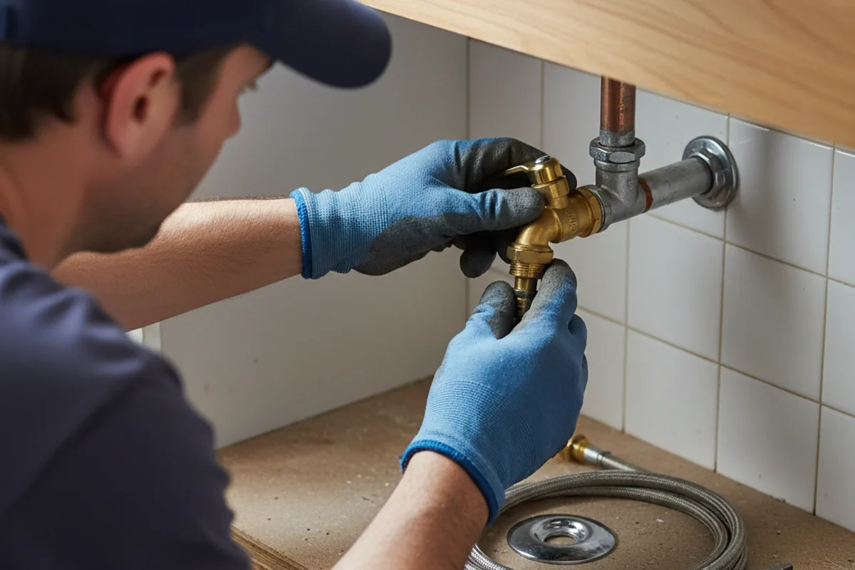 Shutoff valve and fitting work during Burst Pipe Repair in Vandalia